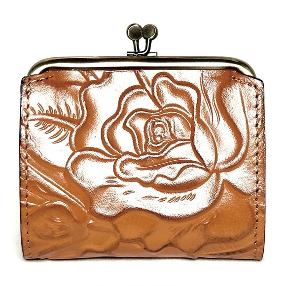 Patricia Nash Casella Embossed Leather Wallet In Cognac Brown - Picture 3 of 16